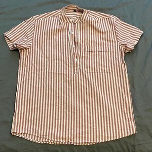 Stripped red button up shirt